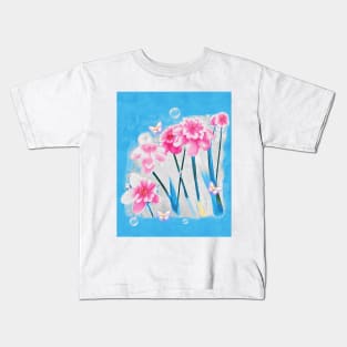 Butterflies, Flowers and Bubbles Kids T-Shirt